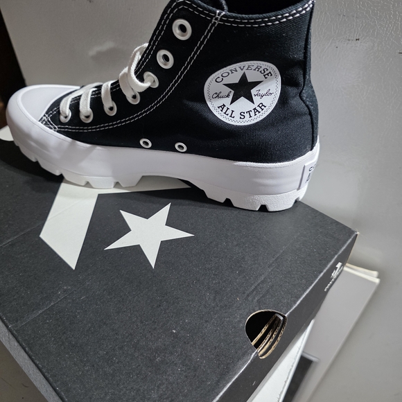 Converse Black and White High-Top Sneakers - Picture 3 of 4